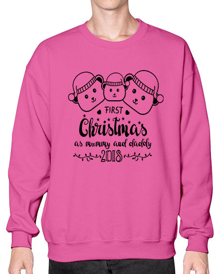 my first christmas bear family black 193# - bears - animals- Sweatshirt - Crew