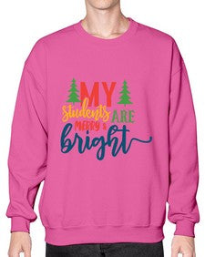 my students are merry bright Style 296# - teacher- Sweatshirt - Crew