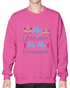 my unicorn ate my homework 318# - unicorn- Sweatshirt - Crew