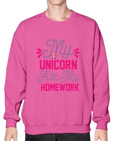 my unicorn ate my homework 324# - unicorn- Sweatshirt - Crew