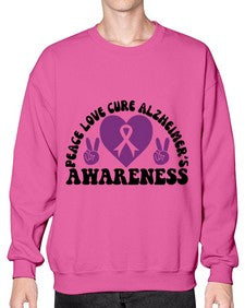 peace love cure alzheimer s awareness 206# - alzheimers- Sweatshirt - Crew