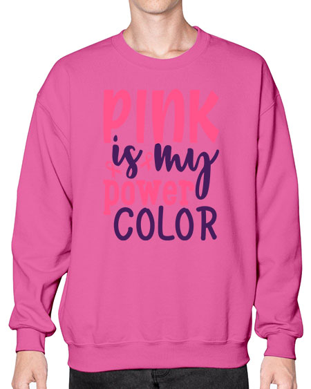 pink is my power color Style 5# - breast cancer- Sweatshirt - Crew