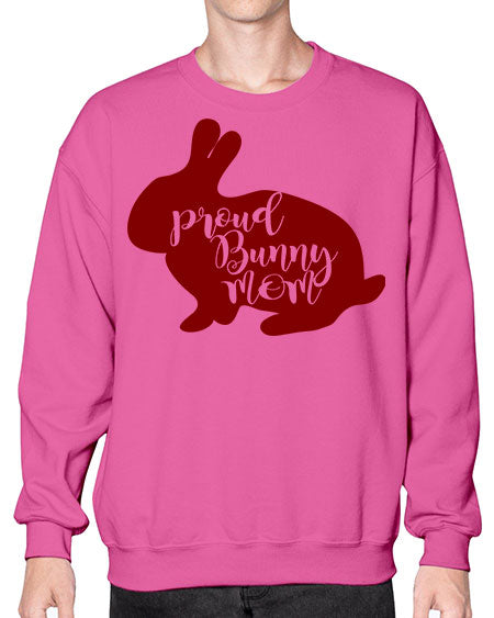 proud bunny mom - rabbit- Sweatshirt - Crew
