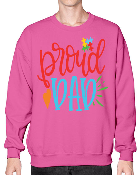 proud dad Style 36# - autism- Sweatshirt - Crew
