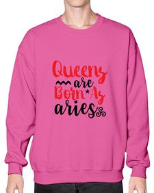 queens Are Born As Aries 384# - aries- Sweatshirt - Crew