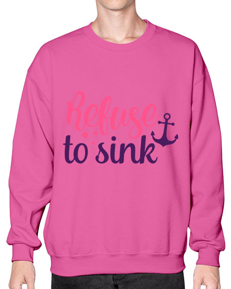 refuse to sink Style 4# - breast cancer- Sweatshirt - Crew