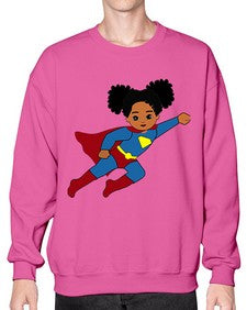 super kids girl 3# - black girls or women- Sweatshirt - Crew