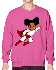 super kids girl 6# - black girls or women- Sweatshirt - Crew