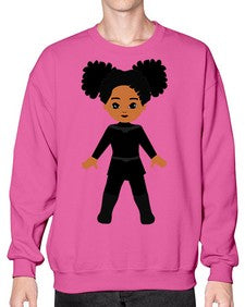 super kids girl 8# - black girls or women- Sweatshirt - Crew