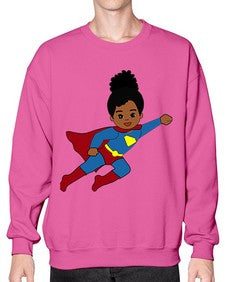 super kids girl 9# - black girls or women- Sweatshirt - Crew