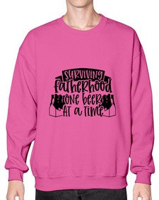 surviving fatherhood one beer at a time 1594# - beer- Sweatshirt - Crew