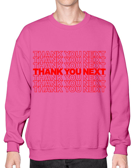 thank you next 22# - black words and phrases- Sweatshirt - Crew