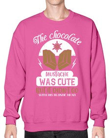 the chocolate mustache was cute but it didnt go with his blonde head 415# - chocolate- Sweatshirt - Crew