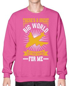 theres a geat big world waiting for me  42# - airplane- Sweatshirt - Crew