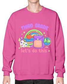 third Grade Lets Do This 964# - third grade- Sweatshirt - Crew
