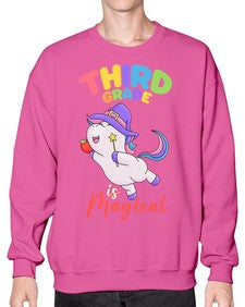 third Grade is Magical Unicorn 962# - third grade- Sweatshirt - Crew