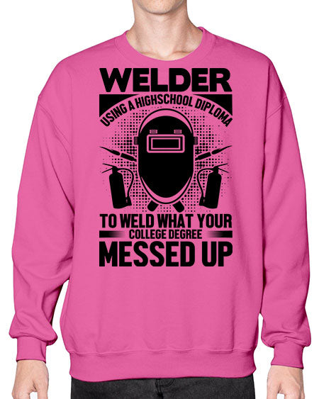 welder using 1619# - welder- Sweatshirt - Crew