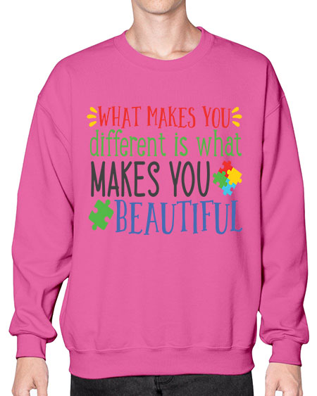 what makes you different is what makes you beautiful Style 3# - autism- Sweatshirt - Crew