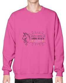 when i grow up i want to be a unicorn 554# - unicorn- Sweatshirt - Crew