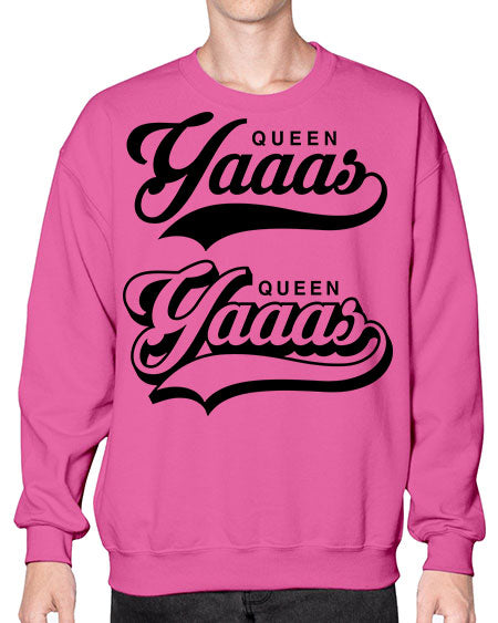 yaaas queen script 6# - black words and phrases- Sweatshirt - Crew