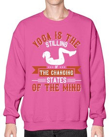 yoga is the stilling of the changing states of the mind  628# - yoga- Sweatshirt - Crew