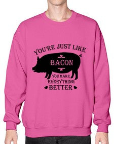 youre just like bacon 1817# - bacon- Sweatshirt - Crew
