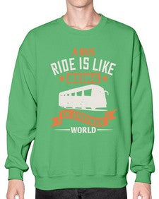 A bus ride is like being in another world 1# - bus- Sweatshirt - Crew