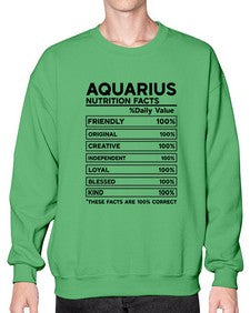 Aquarius Nutrition Facts 67# - aquarius- Sweatshirt - Crew