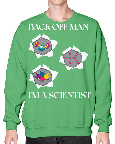 BackOffManImAScientistSkinite Scientist Skinite 289# - general science- Sweatshirt - Crew