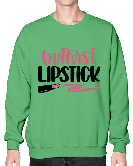 But First Lipstick Style 118# -makeup Sweatshirt - Crew