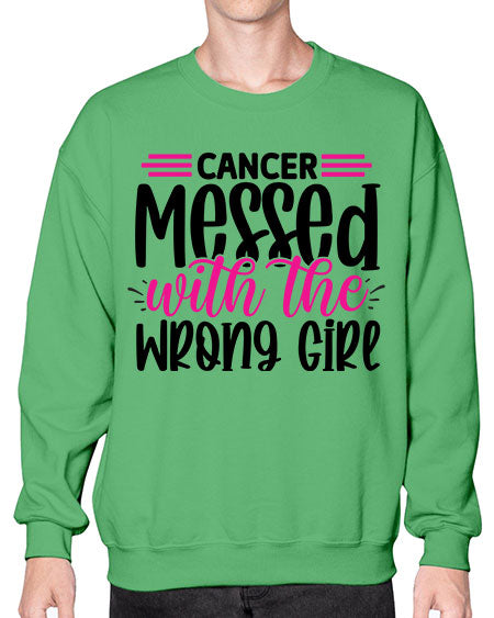 Cancer Messed with the Wrong Girl 29# - breast cancer- Sweatshirt - Crew