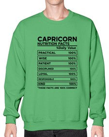 Capricorn Nutrition Facts 185# - capricorn- Sweatshirt - Crew