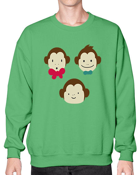 Cute_little_monkeys_5425 - monkey- Sweatshirt - Crew