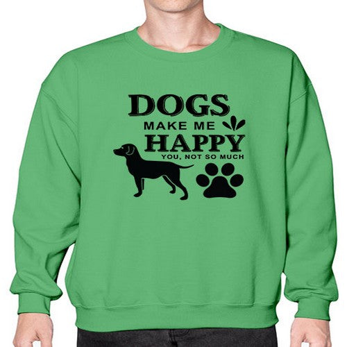 Dogs Make Me Happy Style 44# - dogs- Sweatshirt - Crew
