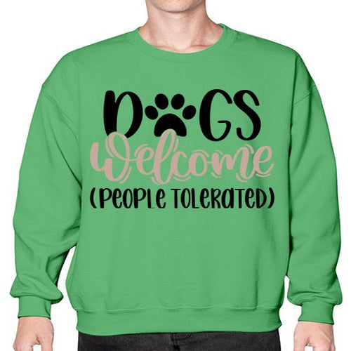 Dogs Welcome Style 21# - dogs- Sweatshirt - Crew
