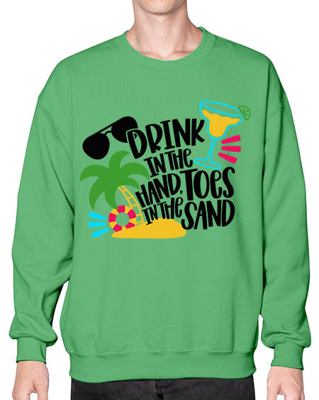 Drink In The Hand Toes In The Sand Style 48# - summer- Sweatshirt - Crew