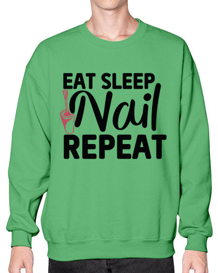 Eat Sleep Nail Repeat 736# - nail tech- Sweatshirt - Crew