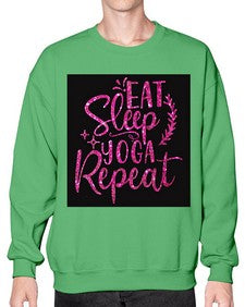 Eat Sleep Yoga Repeat  207# - yoga- Sweatshirt - Crew