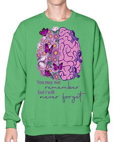 Floral Brain I Will Never Forget 146# - alzheimers- Sweatshirt - Crew