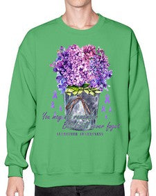 Flower Remember AlzheimerS Awareness 148# - alzheimers- Sweatshirt - Crew