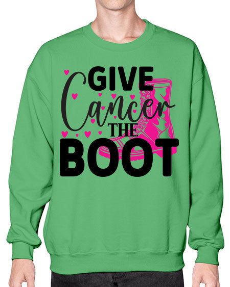 Give Cancer the Boot 24# - breast cancer- Sweatshirt - Crew