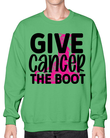 Give Cancer the Boot 25# - breast cancer- Sweatshirt - Crew