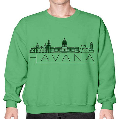 Havana Minimal Skyline 819# - cities- Sweatshirt - Crew