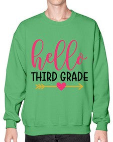 Hello Third Grade 350# - third grade- Sweatshirt - Crew