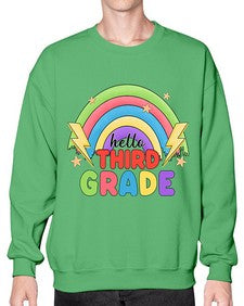 Hello third Grade Rainbow 348# - third grade- Sweatshirt - Crew