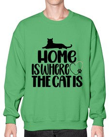 Home Is Where The Cat is Style 93# - cats- Sweatshirt - Crew