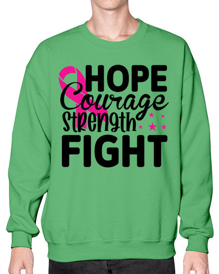Hope Courage Strength Fight 21# - breast cancer- Sweatshirt - Crew