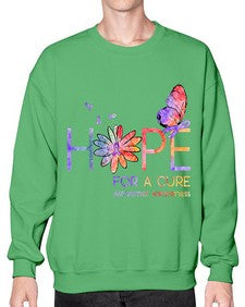 Hope For A Cure Alzheimer Awareness Flower 162# - alzheimers- Sweatshirt - Crew