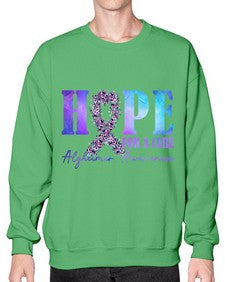 Hope For A Cure AlzheimerS Awareness 163# - alzheimers- Sweatshirt - Crew