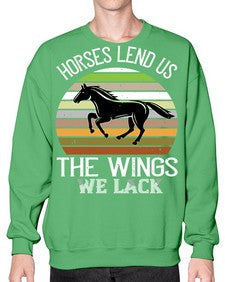 Horses lend us the wings we lack Style 43# - horse- Sweatshirt - Crew
